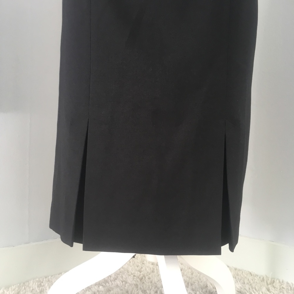 Black Pencil Skirt Pleated Slits - Picture 8 of 8